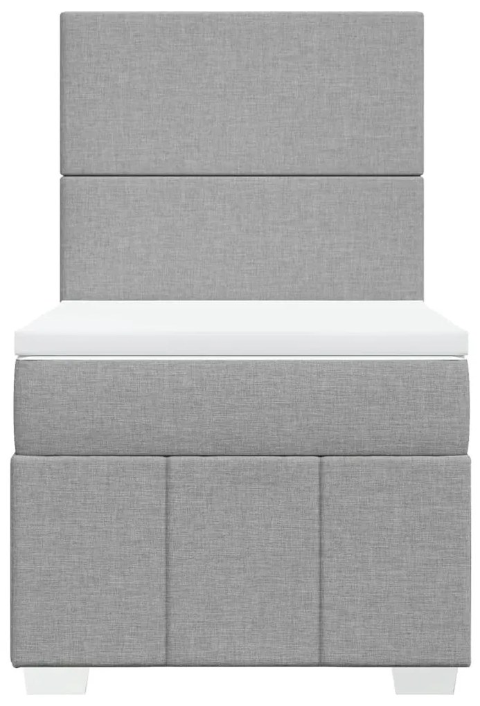 Cama com molas/colchão 80x200 cm tecido cinza-claro