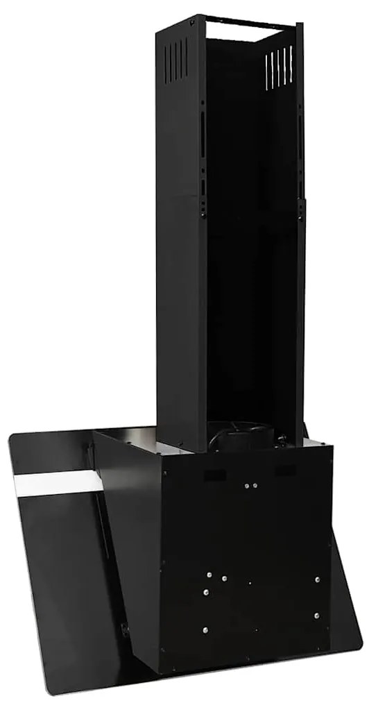 Exaustor de parede 60 cm aço e vidro temperado preto