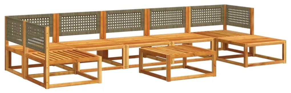 8 pcs conjunto de sofás de jardim com almofadões acácia maciça