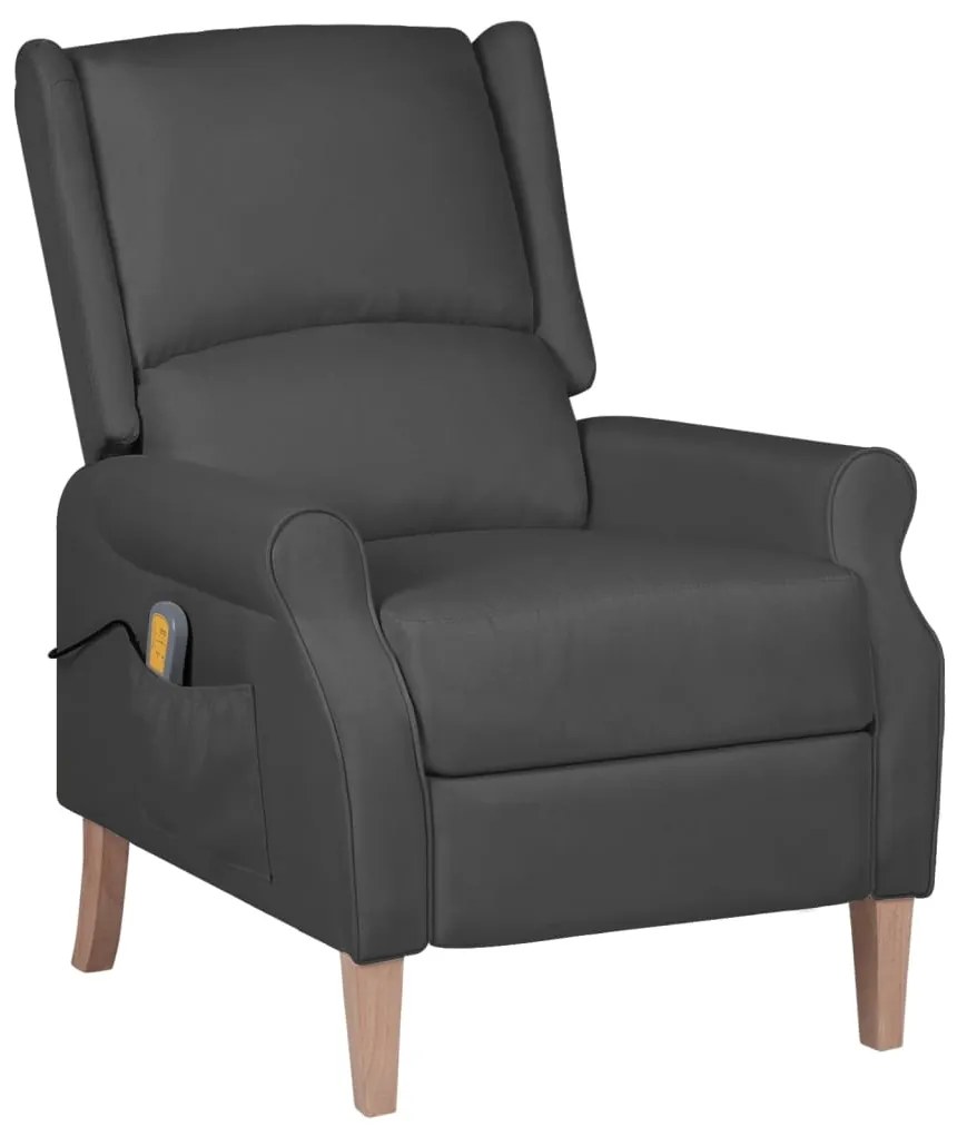 329269 vidaXL Poltrona de massagens reclinável tecido cinzento-escuro