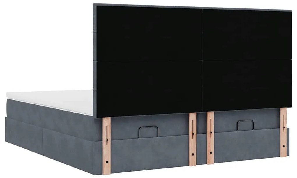 Estrutura cama otomana colchões 180x200 cm cinzento escuro