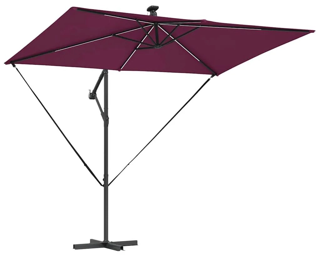 Guarda-sol de Bananeira Cantilever com bloqueio Vermelho bordô