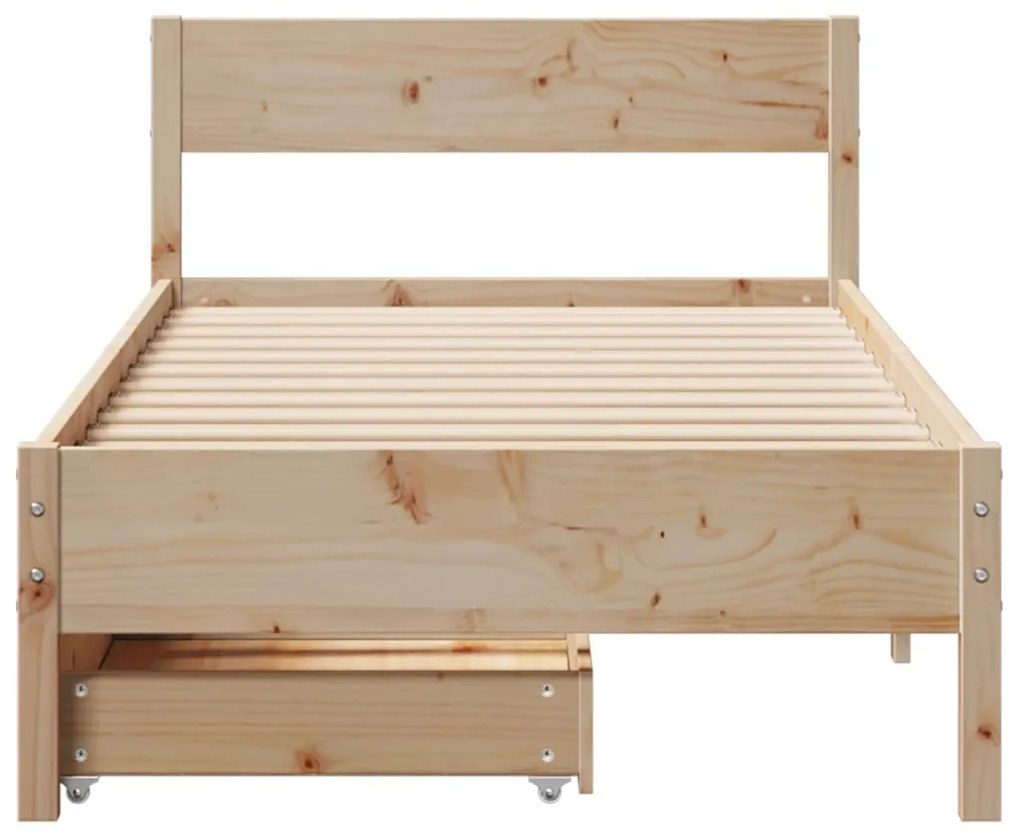 Cama sem colchão 90x200 cm madeira de pinho maciça