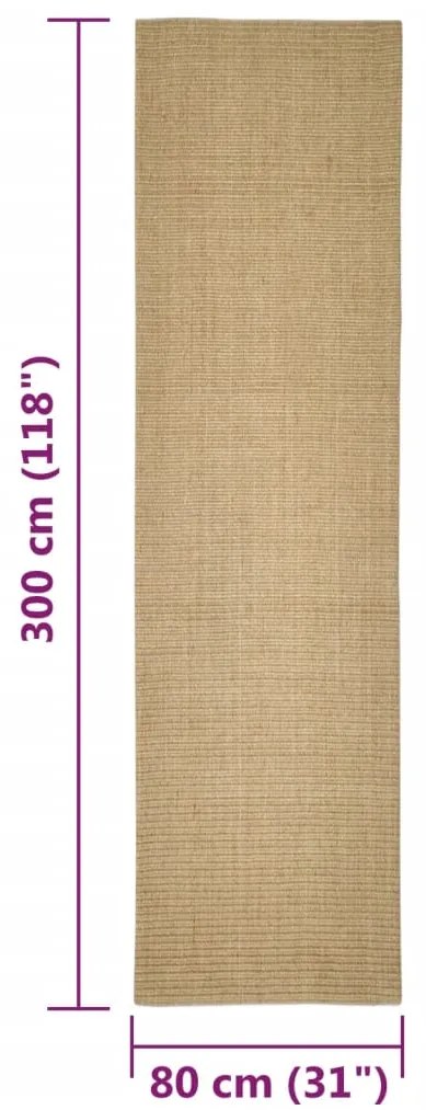 Tapete de sisal para poste arranhador 80x300 cm