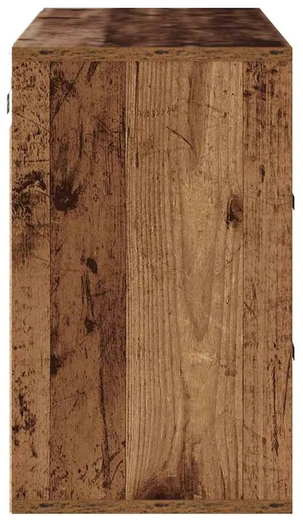 Armário de Sapatos com prateleira Madeira antiga 103x30x51 cm