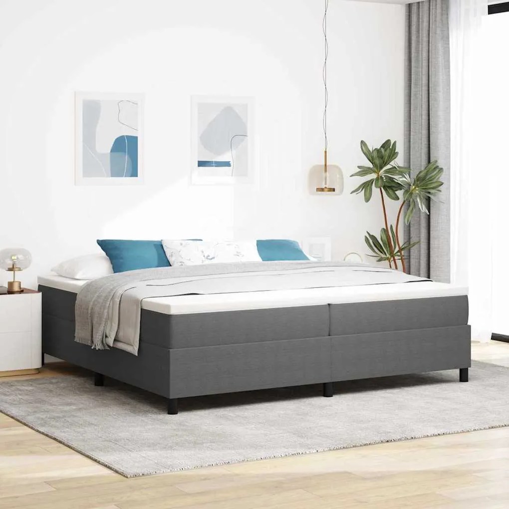 vidaXL Estrado de cama plataforma Cinzento-claro 200 x 200 cm tecido