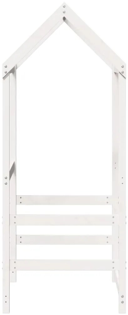 Telhado de cama infantil 98x70x176,5 cm pinho maciço branco