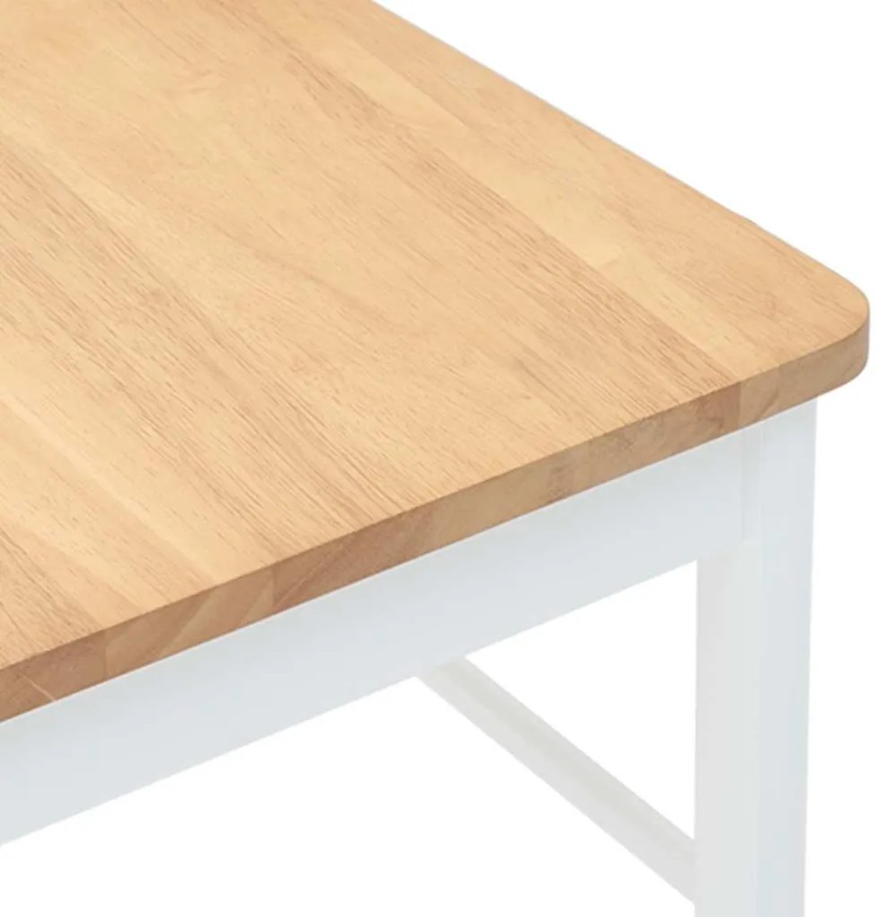 Cadeiras de jantar 2 pcs madeira de seringueira maciça branco