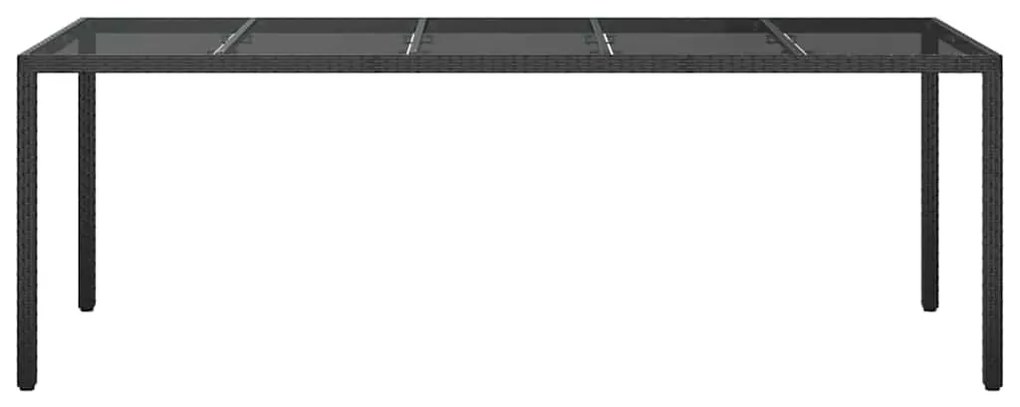 Mesa de Jantar de Jardim Preta 250x100x75 cm Rattan Poliéster