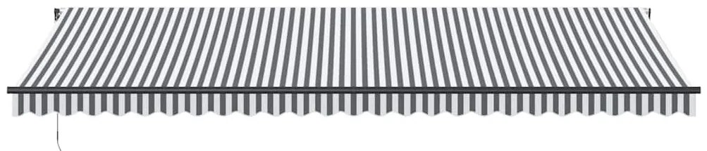 Toldo retrátil automático com LEDs 600x300 cm antracite/branco