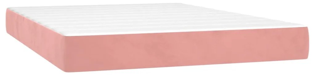 Cama com molas/colchão 140x200 cm veludo rosa