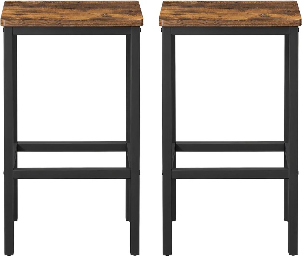 Conjunto 2 bancos de bar 40 x 30 x 65 cm castanho-preto