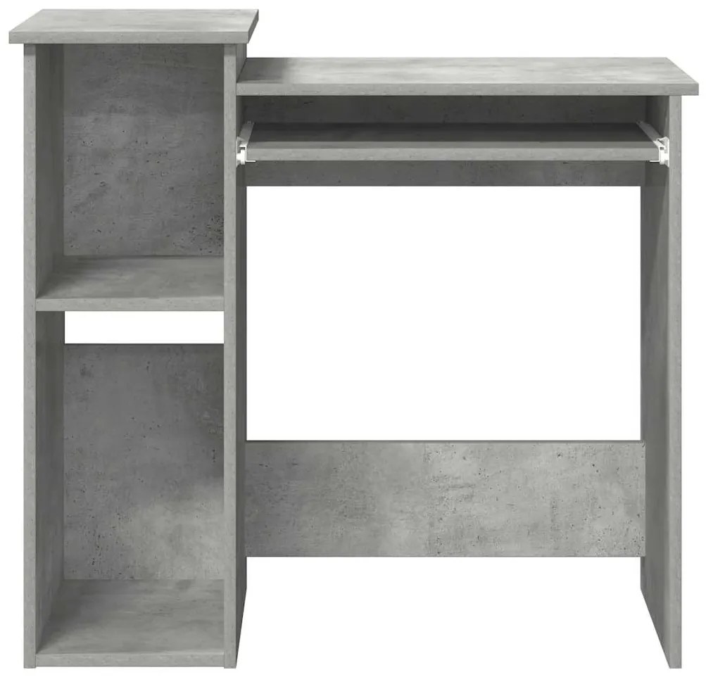 Secretária c/ prateleiras 84x40x78 cm contrap. cinzento cimento