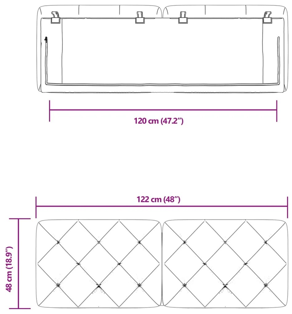 Almofadão de cabeceira 120 cm veludo cinzento-escuro