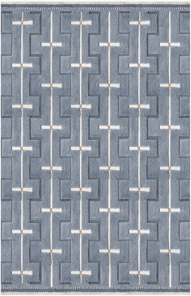 Tapete em lã artesanal com relevo Johanna