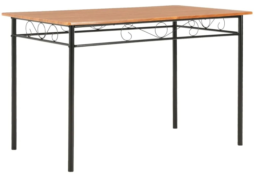 7 pcs conjunto de jantar em MDF e aço castanho