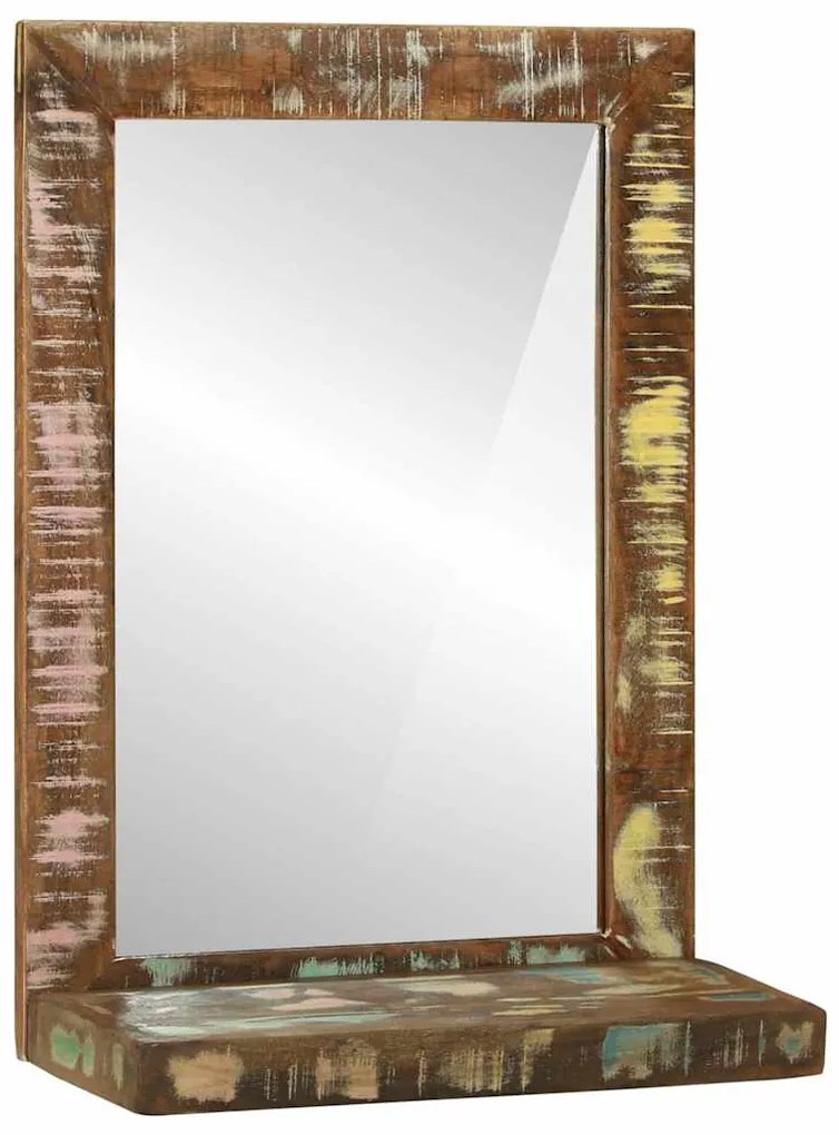 Espelho de Casa de Banho 50x22x70 cm Madeira Maciça Reaproveitada