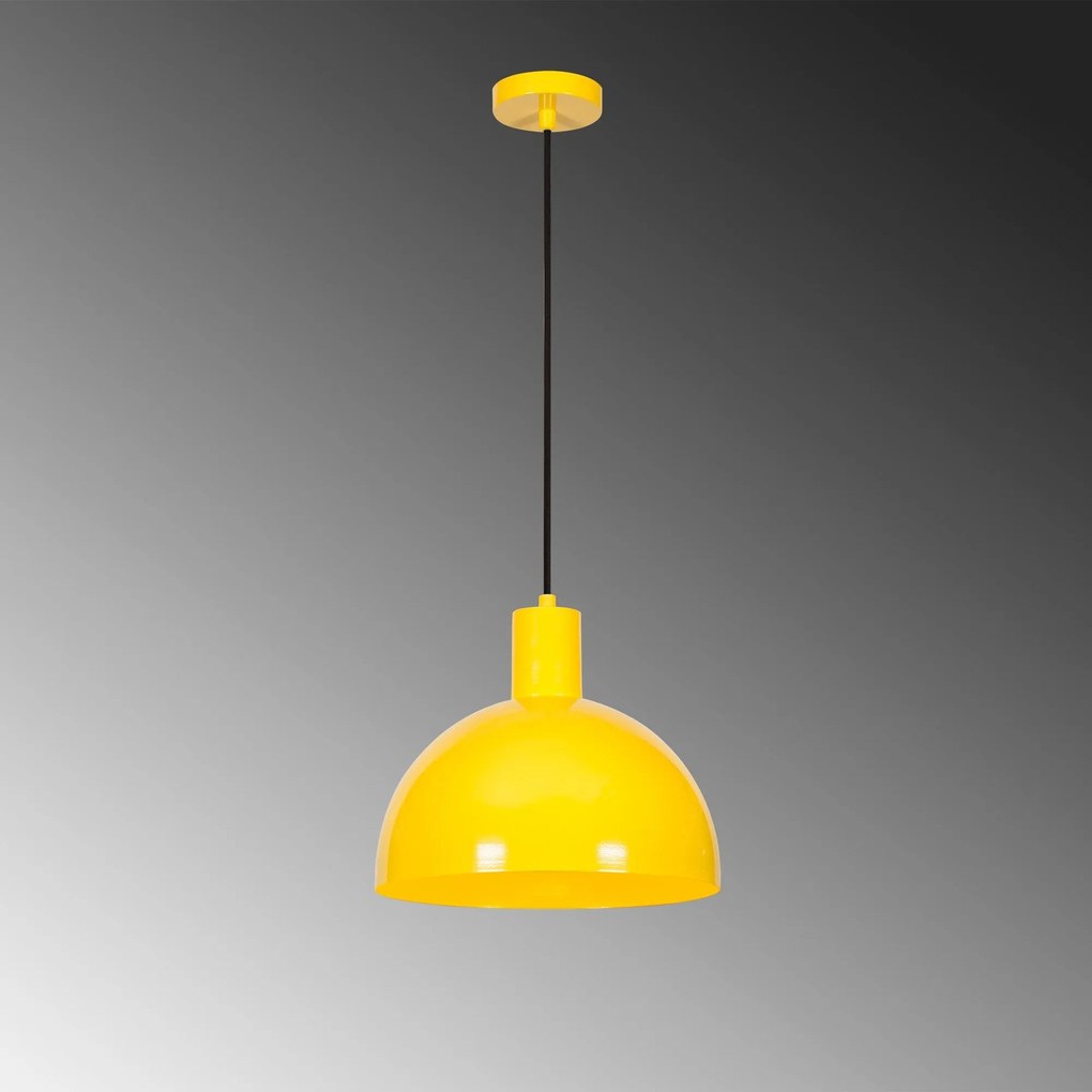 Candeeiro de Teto Sivani – Amarelo – 30 cm de Diâmetro, 117 cm de Altu