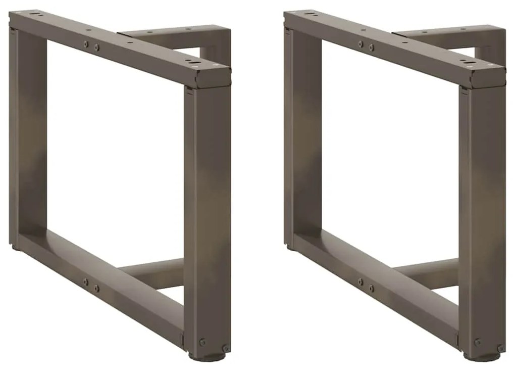 vidaXL Pés para mesa de centro em forma de T, 2 peças, preto, 60x25x(42-43) cm, aço