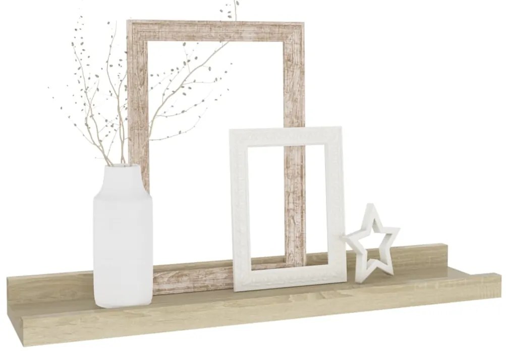 Prateleiras de parede 2 pcs 40x9x3 cm carvalho sonoma