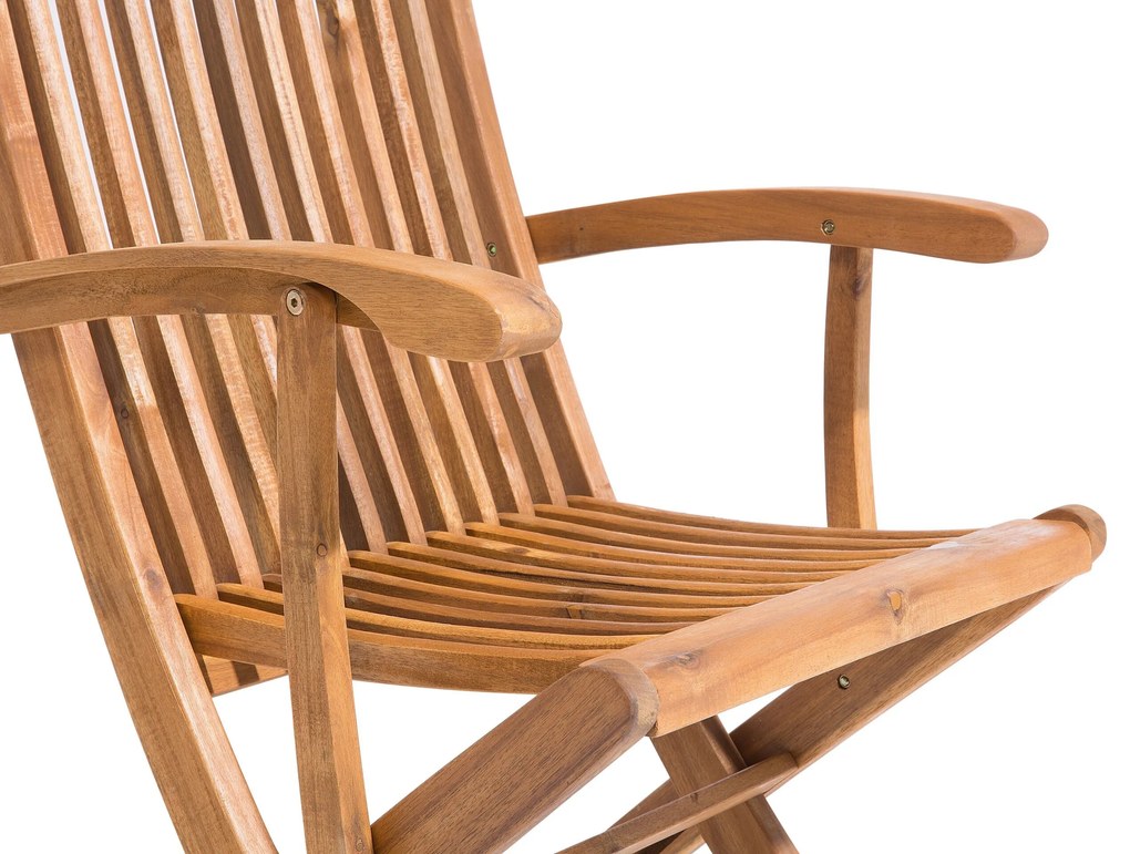 Conjunto de 2 cadeiras de madeira com almofadas em riscas multicolor MAUI Beliani