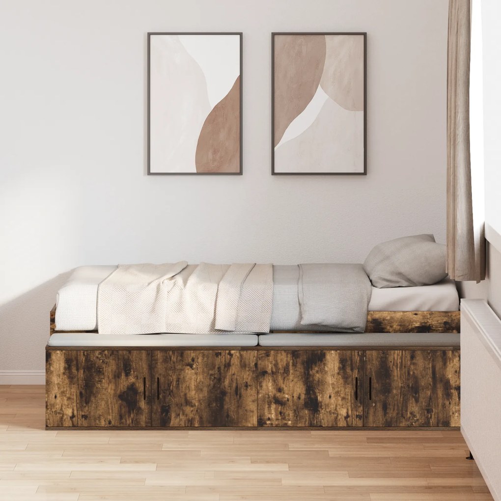 Estrutura de Cama Carvalho Fumado 75x190 cm