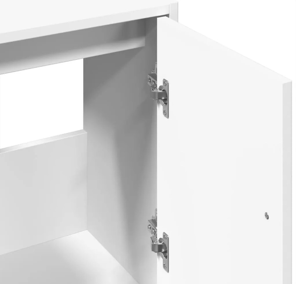 Armário de lavatório 63x29x55 cm derivados de madeira branco
