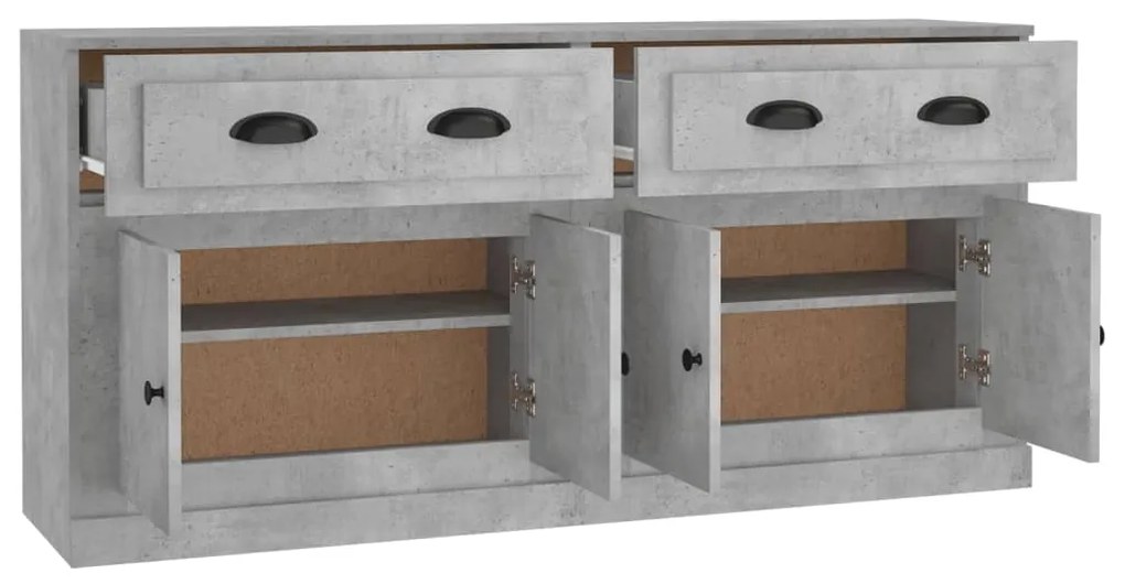 Aparadores 2 pcs derivados de madeira cinzento cimento