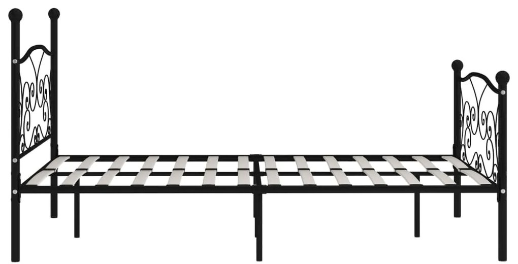 Estrutura de cama com estrado de ripas 160x200 cm metal preto