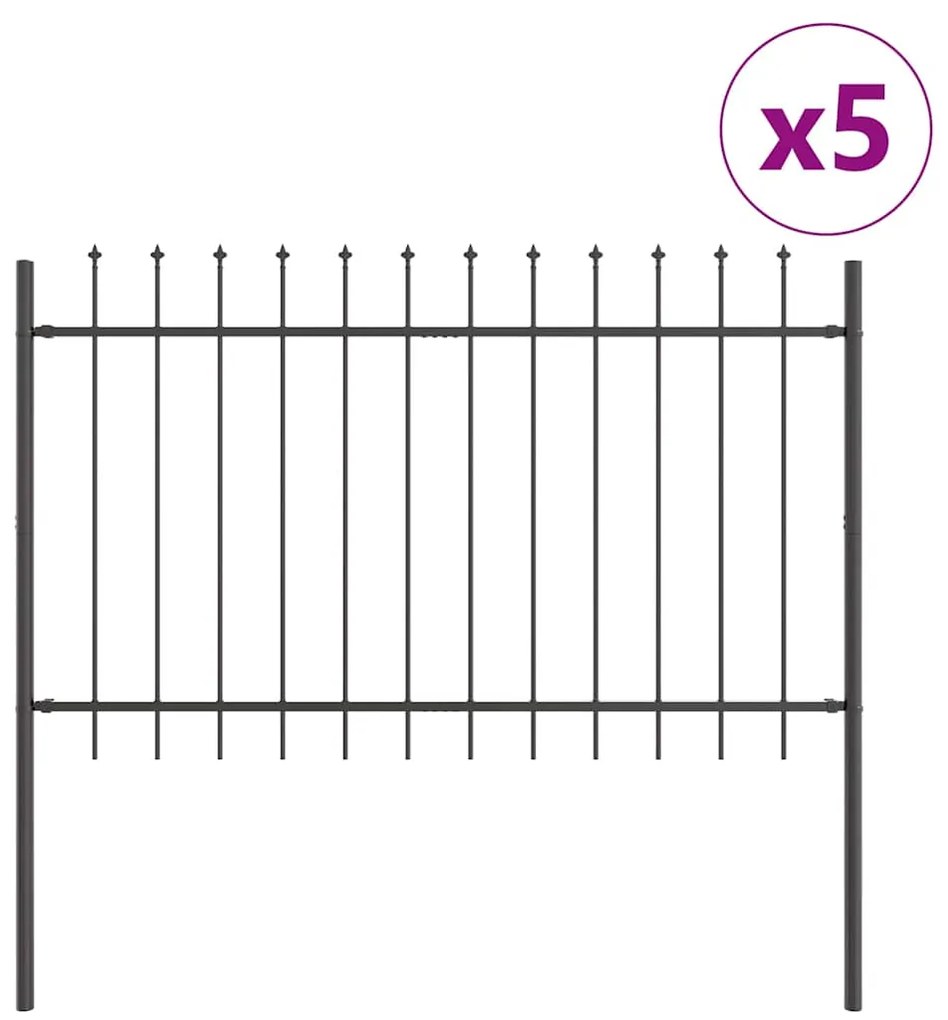 Cerca para Jardim Cinzeto 8.5 x 1.2 m Aço revestido a pó