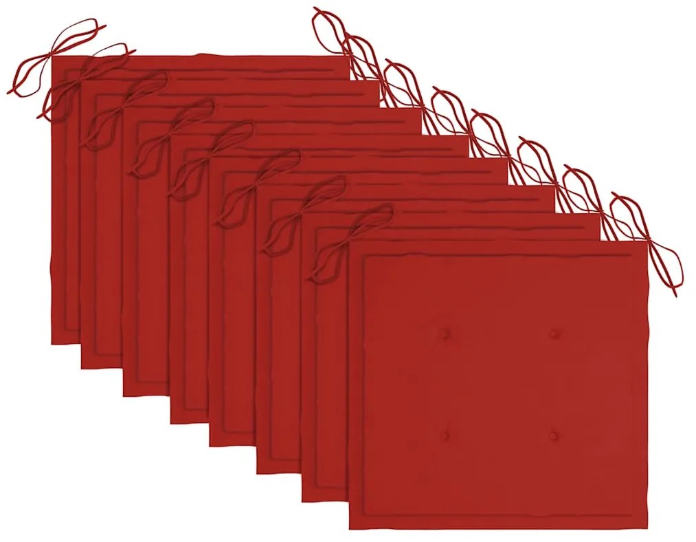 Cadeiras de exterior dobráveis 8pcs c/ almofadões acácia maciça