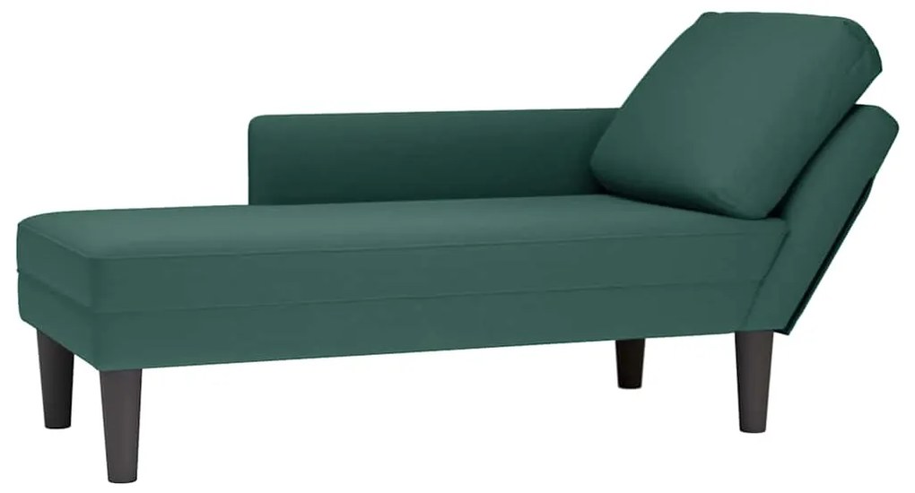 Chaise lounge c/ almofada/apoio de braços direito veludo