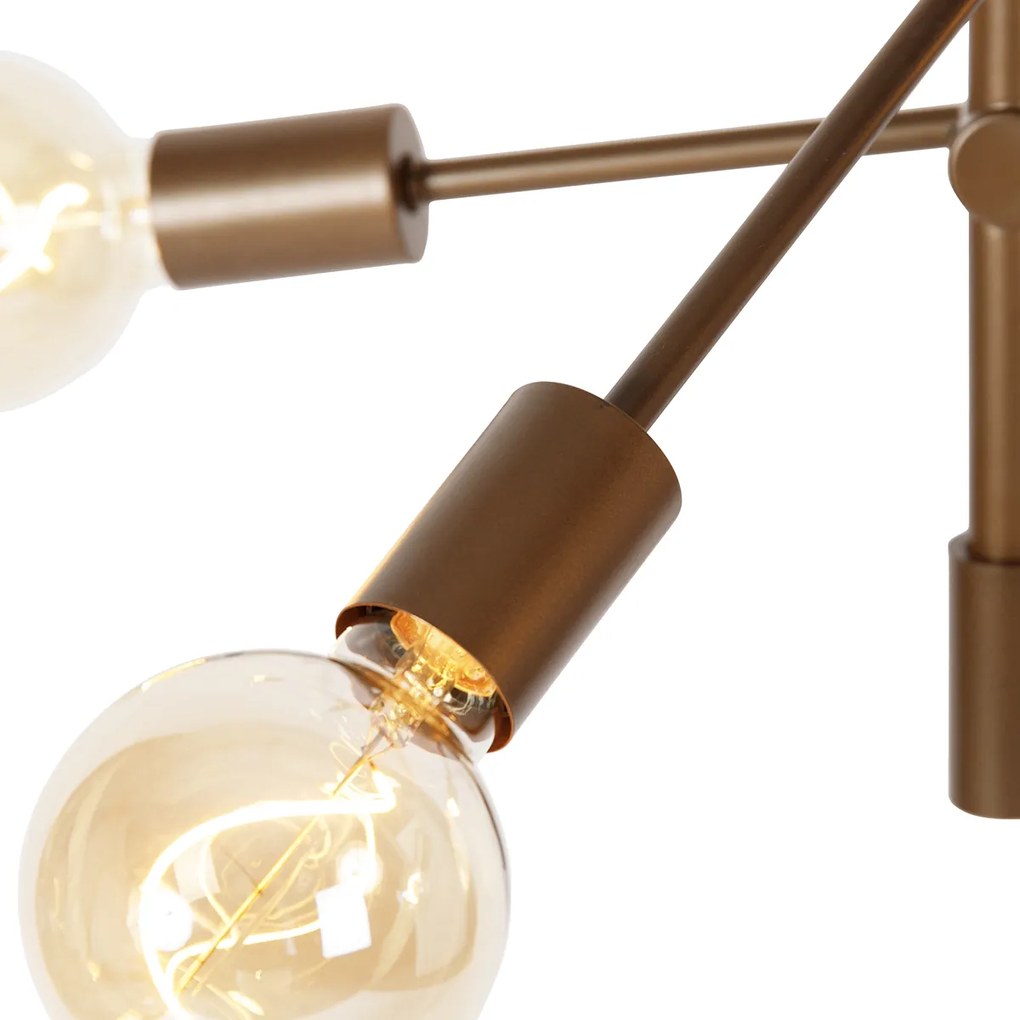 Candeeiro suspenso industrial bronze escuro 6 luzes - Sydney Industrial