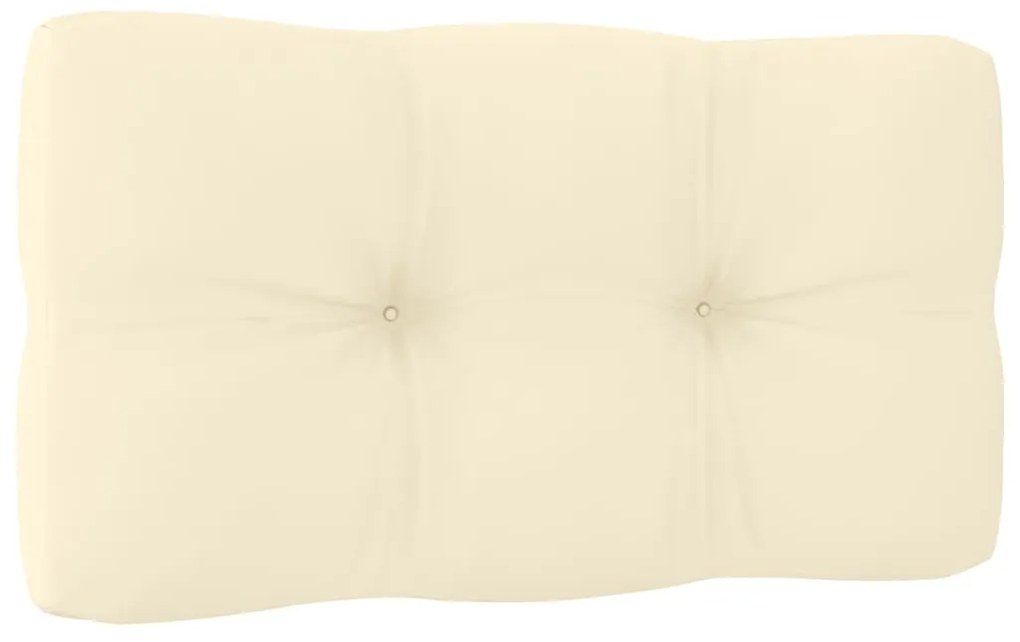 Sofás de centro jardim c/ almofadões 2 pcs pinho maciço creme