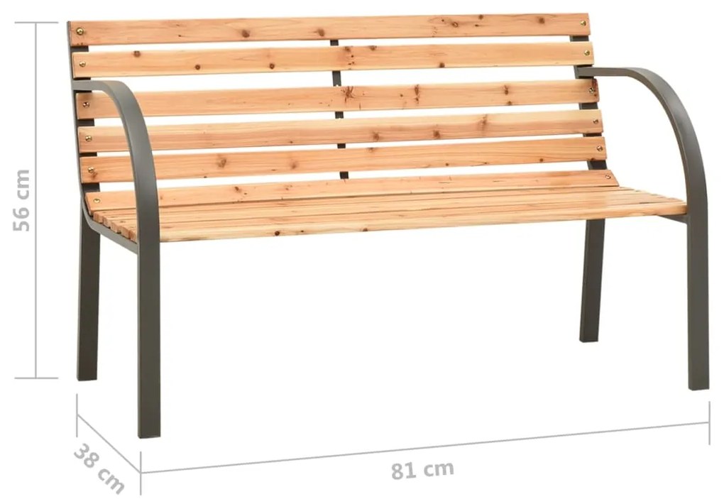 Banco de jardim para crianças 81 cm madeira de abeto chinês