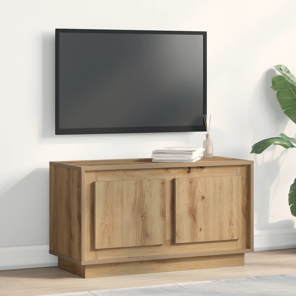 Estante de TV vidaXL Carvalho Artisan 80x35x45 cm Madeira de engenharia