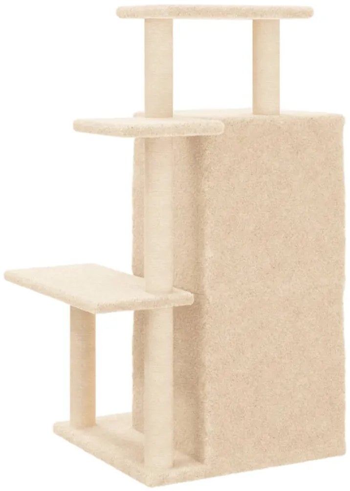 Árvore p/ gatos c/ postes arranhadores sisal 97 cm cor creme