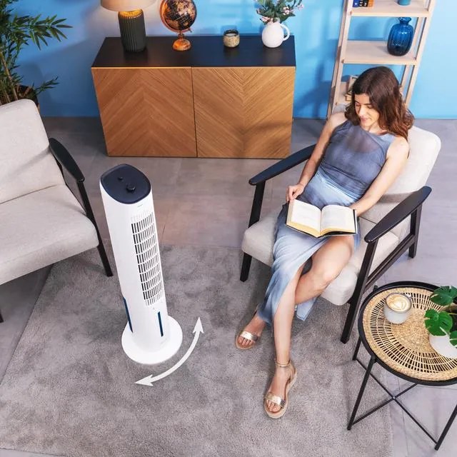 Climatizador evaporativo de torre de 60 W EnergySilence 3000 Cool Tower , 3 L e 3 velocidades com oscilação