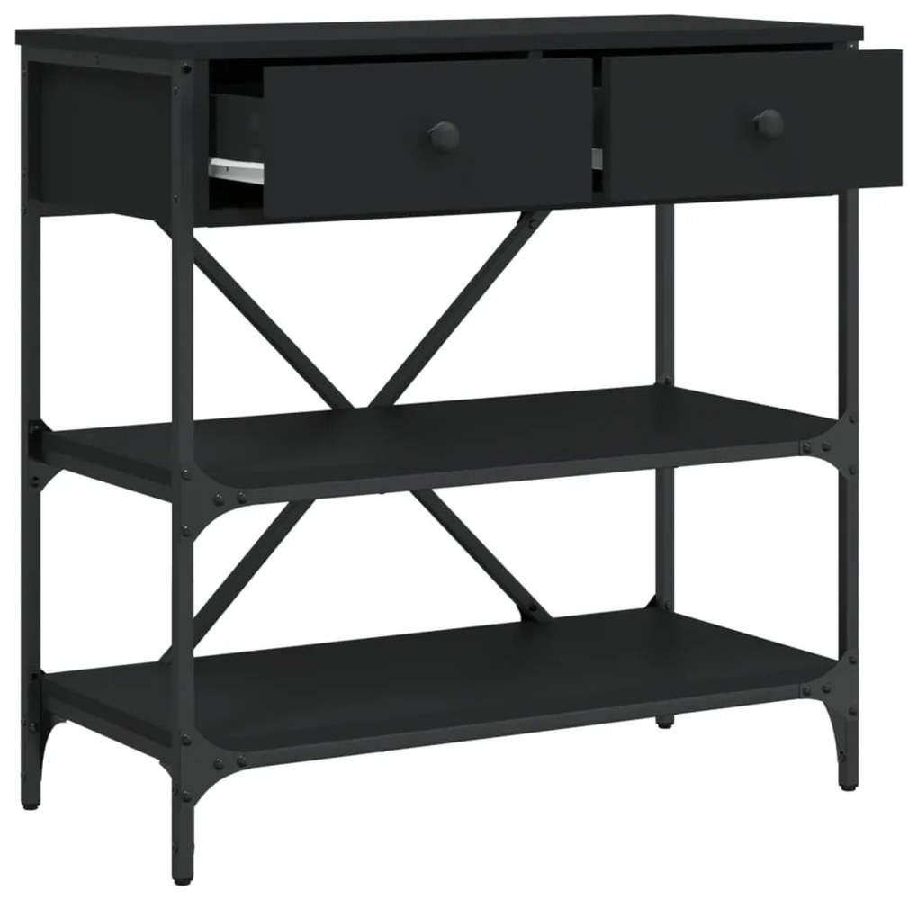 Mesa consola 75x34,5x75 cm derivados de madeira preto