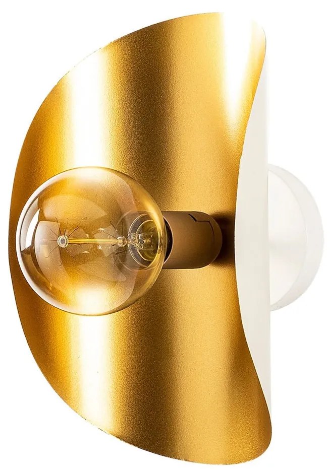 Aplique de Parede Sivani – Branco e Dourado – 17 x 13 cm