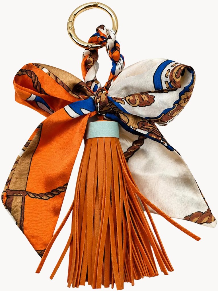 Pendente de mala em pele vegan artesanala Tassel