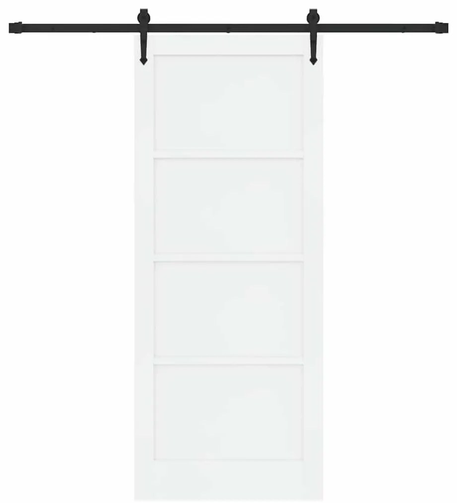 Porta Deslizante vidaXL com Conjunto de Ferragens Brancas 86x211 cm Ma
