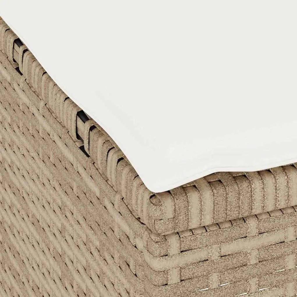 Conjunto de Jantar para Jardim em 3 Peças com Almofadas Bege em Rattan