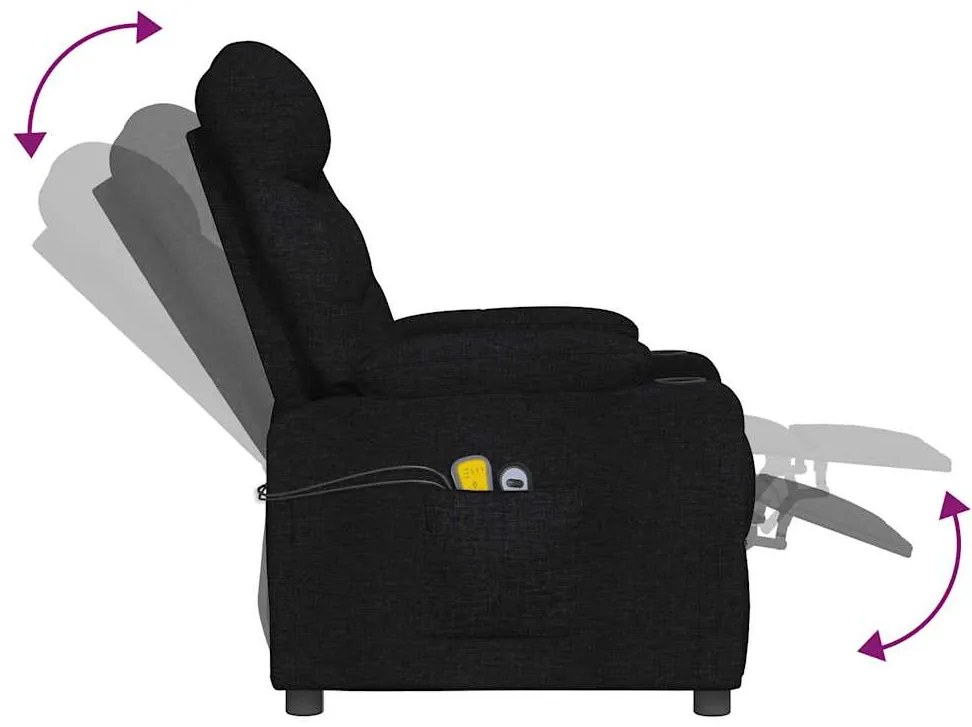Poltrona de massagens elevatória tecido preto