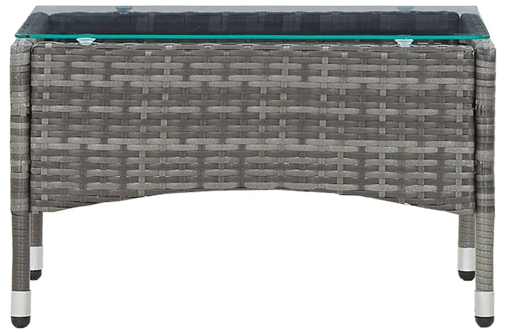 Mesa de centro 60x40x36 cm vime PE cinzento