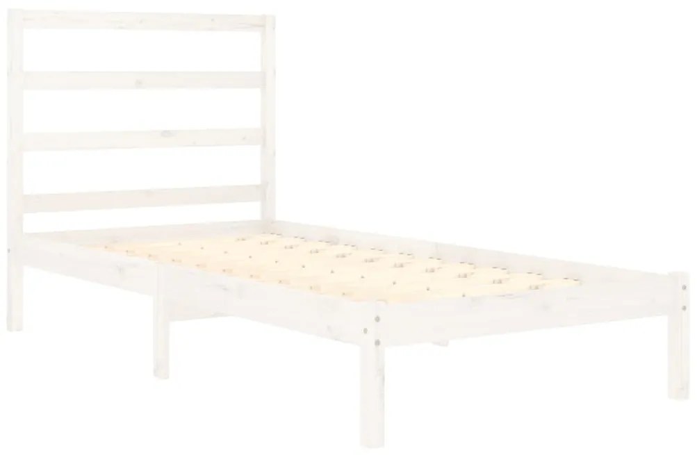 Estrutura cama de solteiro 90x190 cm madeira maciça branco