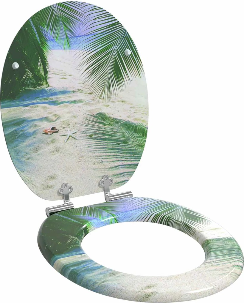 vidaXL Assento de Vaso Sanitário Verde 44 x 38 cm Placa de MDF