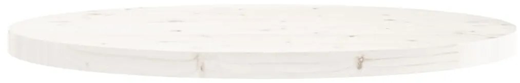 Tampo de mesa redondo Ø80x3 cm madeira de pinho maciça branco