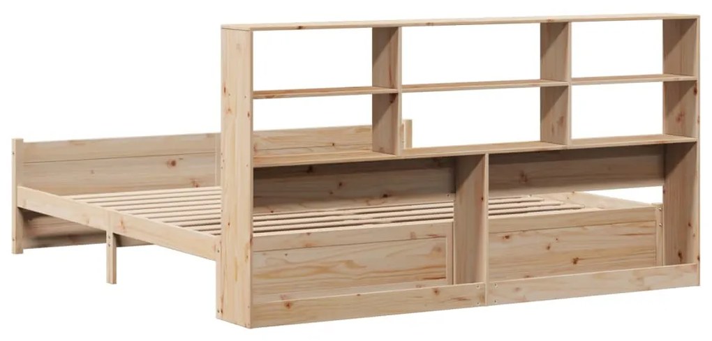 Cama com estante sem colchão 200x200 cm pinho maciço