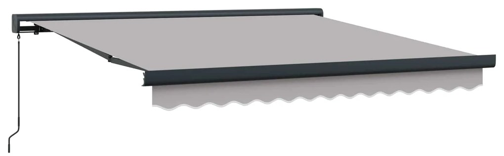 vidaXL Toldo Retrátil Cinzento-claro 350 x 250 cm Tecido e Metal